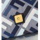 Luxury Replica Fendi Baguette FF Embroidered Classic Shoulder Bag in Blue Knockoff Mirror Quality Replica Fendi Baguette FF Embroidered Classic Shoulder Bag in Blue Clone