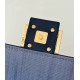 Luxury Replica Fendi Baguette FF Embroidered Classic Shoulder Bag in Blue Knockoff Mirror Quality Replica Fendi Baguette FF Embroidered Classic Shoulder Bag in Blue Clone