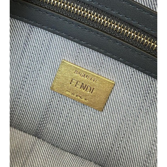 Luxury Replica Fendi Baguette FF Embroidered Classic Shoulder Bag in Blue Knockoff Mirror Quality Replica Fendi Baguette FF Embroidered Classic Shoulder Bag in Blue Clone