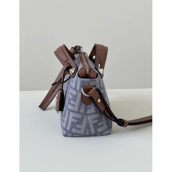 Mirror Quality Replica Fendi Grace FF Mini Denim Calfskin Bag by The Way Boston in Blue Clone