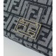 Mirror Quality Replica Fendi Baguette FF Jacquard Fabric Bag with Denim Effect in Blue Clone