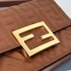 Mirror Quality Replica Fendi Baguette Top Handle Bag with Embossed FF Logo in Brown Clone