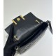 Mirror Quality Replica Fendi Baguette Top Handle Bag with Embossed FF Logo Black Clone