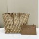Mirror Quality Replica Fendi Roll Large Reversible Tote Bag in Apricot Clone