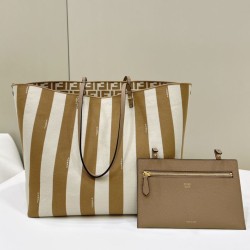 Mirror Quality Replica Fendi Roll Large Reversible Tote Bag in Apricot Clone