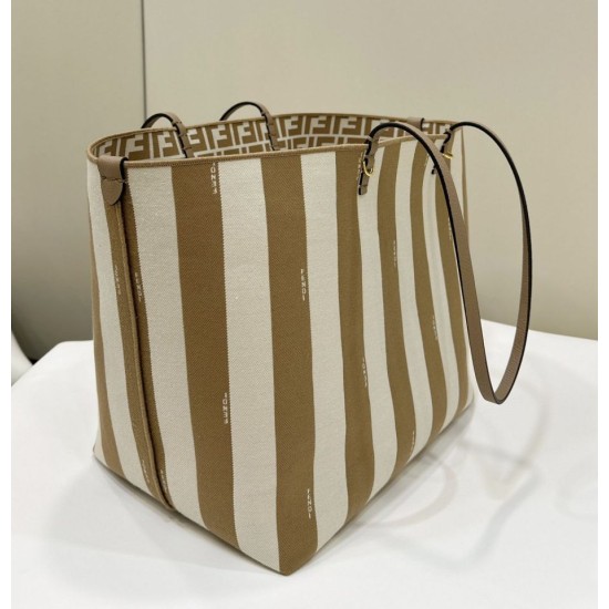 Mirror Quality Replica Fendi Roll Large Reversible Tote Bag in Apricot Clone