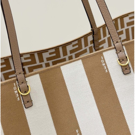 Mirror Quality Replica Fendi Roll Large Reversible Tote Bag in Apricot Clone