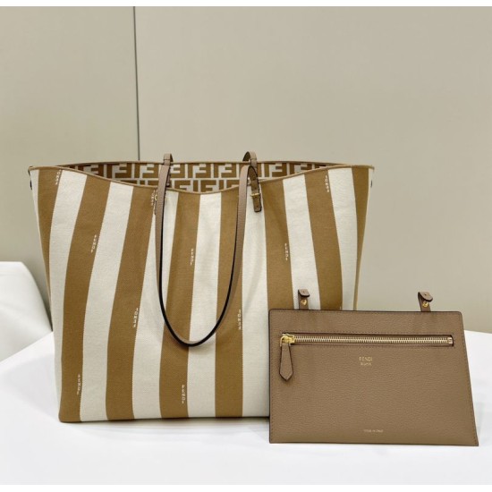 Mirror Quality Replica Fendi Roll Large Reversible Tote Bag in Apricot Clone