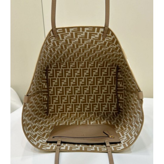 Mirror Quality Replica Fendi Roll Large Reversible Tote Bag in Apricot Clone