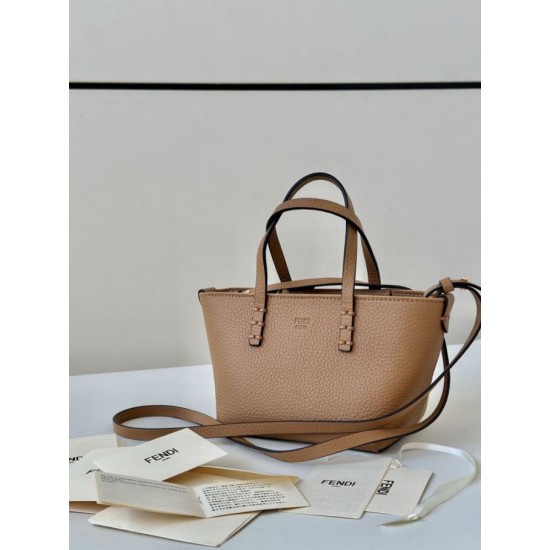 Mirror Quality Replica Fendi Roll Mini Selleria Tote Bag in Brown Clone