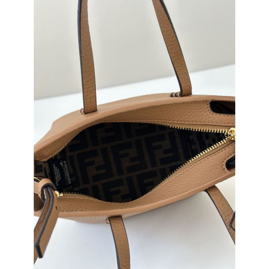 Mirror Quality Replica Fendi Roll Mini Selleria Tote Bag in Brown Clone