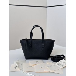 Mirror Quality Replica Fendi Roll Mini Selleria Tote Bag in Black Clone