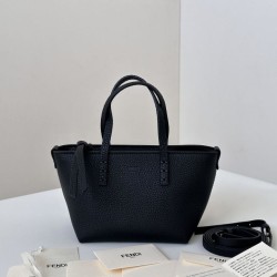 Mirror Quality Replica Fendi Roll Mini Selleria Tote Bag in Black Clone