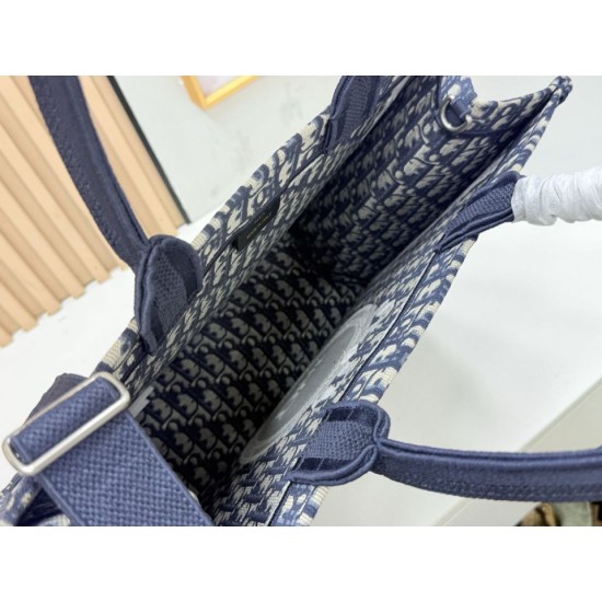 Mirror Quality Replica Dior Book Tote Small/Medium/Large with Oblique Embroidery and Shoulder Strap in Black Clone