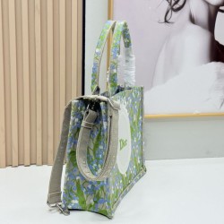 Luxury Replica Dior Book Tote Small/Medium/Large with Lily of the Valley Pattern in Green Knockoff Mirror Quality Replica Dior Book Tote Small/Medium/Large with Lily of the Valley Pattern in Green Clone