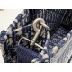 Luxury Replica Dior Book Tote Bag with Embroidery and White Lace Frame in Black Knockoff Mirror Quality Replica Dior Book Tote Bag with Embroidery and White Lace Frame in Black Clone