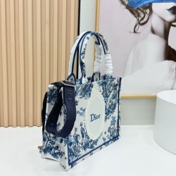 Mirror Quality Replica Dior Book Tote Small/Medium/Large with Toile de Jouy Embroidery in Blue/White Clone