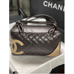 Mirror Quality Replica Chanel Cambon Line Bowling Bag Coffee Clone
