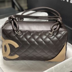 Mirror Quality Replica Chanel Cambon Line Bowling Bag Coffee Clone