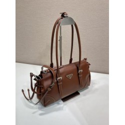 Mirror Quality Replica Prada Bonne Top Handle Bag 1BG628 Burgundy Clone