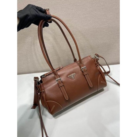 Mirror Quality Replica Prada Bonne Top Handle Bag 1BG628 Burgundy Clone