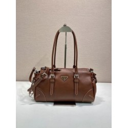 Mirror Quality Replica Prada Bonne Top Handle Bag 1BG628 Burgundy Clone