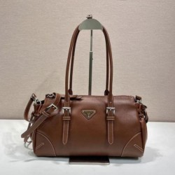 Mirror Quality Replica Prada Bonne Top Handle Bag 1BG628 Burgundy Clone
