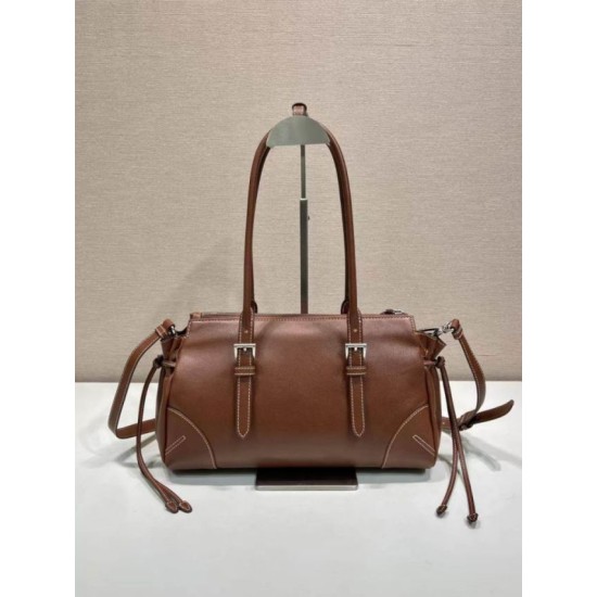 Mirror Quality Replica Prada Bonne Top Handle Bag 1BG628 Burgundy Clone