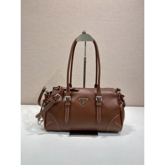 Mirror Quality Replica Prada Bonne Top Handle Bag 1BG628 Burgundy Clone