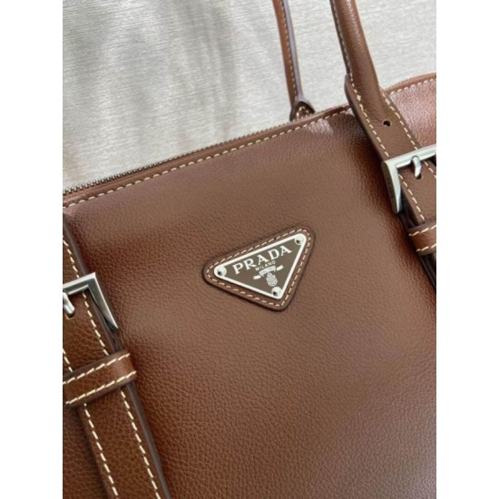 Mirror Quality Replica Prada Bonne Top Handle Bag 1BG628 Burgundy Clone