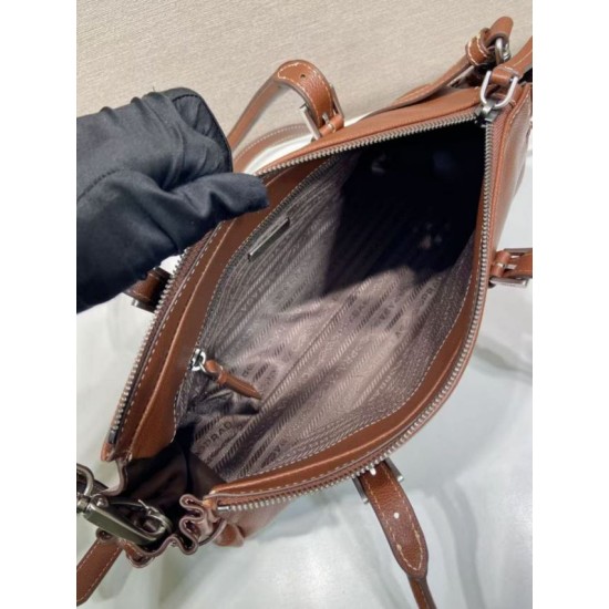 Mirror Quality Replica Prada Bonne Top Handle Bag 1BG628 Burgundy Clone