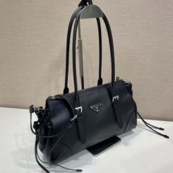 Mirror Quality Replica Prada Bonne Top Handle Bag 1BG628 Black Clone