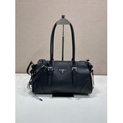 Mirror Quality Replica Prada Bonne Top Handle Bag 1BG628 Black Clone