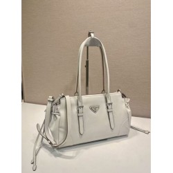 Mirror Quality Replica Prada Bonne Top Handle Bag 1BG628 White Clone