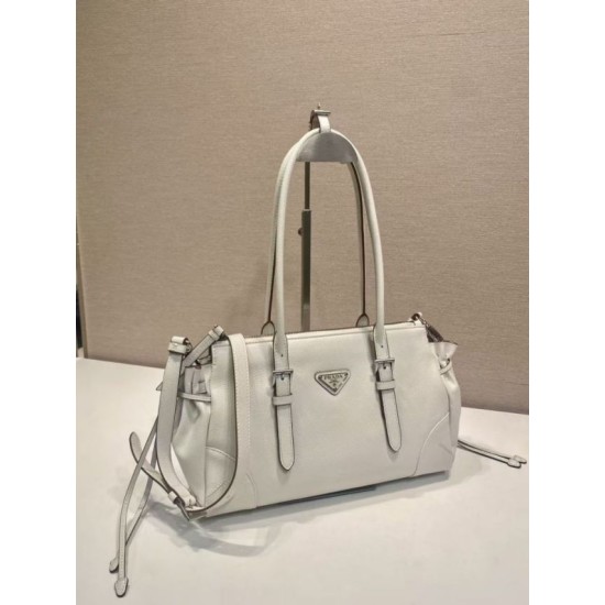 Mirror Quality Replica Prada Bonne Top Handle Bag 1BG628 White Clone