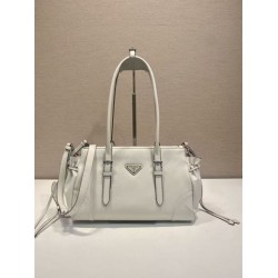 Mirror Quality Replica Prada Bonne Top Handle Bag 1BG628 White Clone