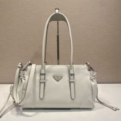 Mirror Quality Replica Prada Bonne Top Handle Bag 1BG628 White Clone