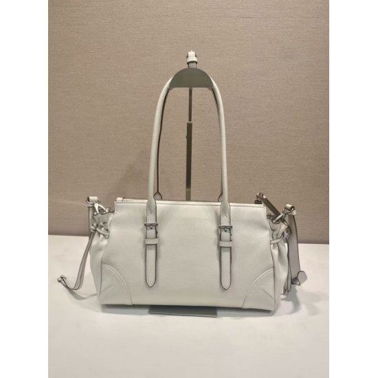 Mirror Quality Replica Prada Bonne Top Handle Bag 1BG628 White Clone