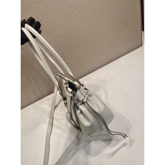 Mirror Quality Replica Prada Bonne Top Handle Bag 1BG628 White Clone