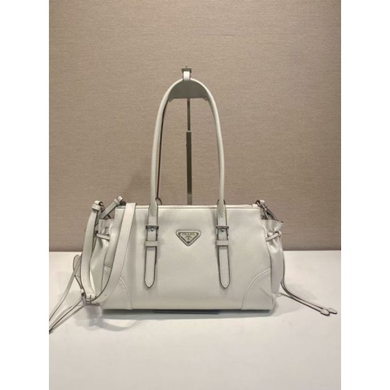 Mirror Quality Replica Prada Bonne Top Handle Bag 1BG628 White Clone