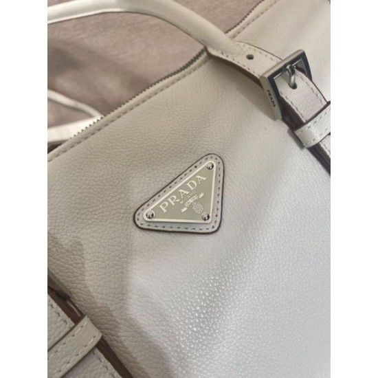 Mirror Quality Replica Prada Bonne Top Handle Bag 1BG628 White Clone