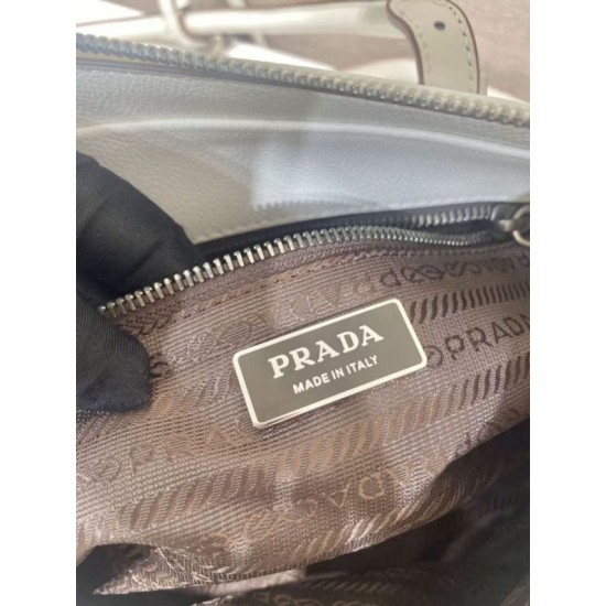 Mirror Quality Replica Prada Bonne Top Handle Bag 1BG628 White Clone