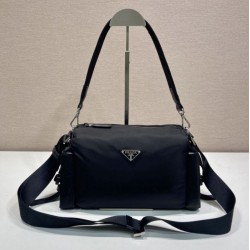 Mirror Quality Replica Prada Men's Nylon/Saffiano Crossbody Bag Black Clone