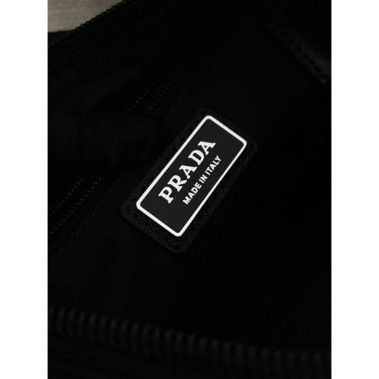 Mirror Quality Replica Prada Men's Nylon/Saffiano Crossbody Bag 2VH192 Black Clone