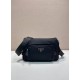 Mirror Quality Replica Prada Men's Nylon/Saffiano Crossbody Bag 2VH192 Black Clone