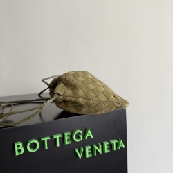 Mirror Quality Replica Bottega Veneta Intrecciato Suede Dustbag in Olive Green Clone