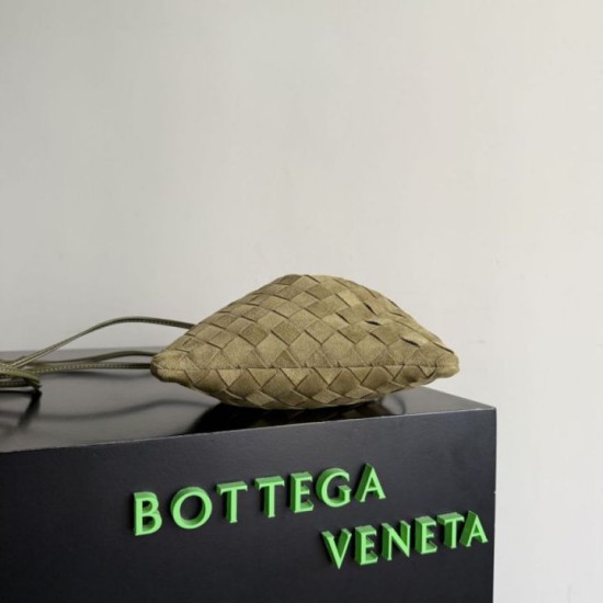Mirror Quality Replica Bottega Veneta Intrecciato Suede Dustbag in Olive Green Clone