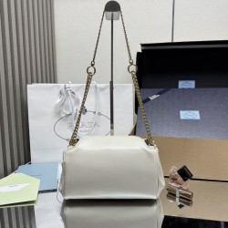 Mirror Quality Replica Prada Tumulte Small Shoulder Bag 1BD395 White Clone