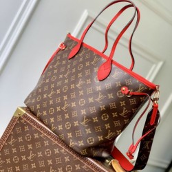 Mirror Quality Replica LV Monogram Inside Out Neverfull MM Shoulder Bag M12708 Red Clone