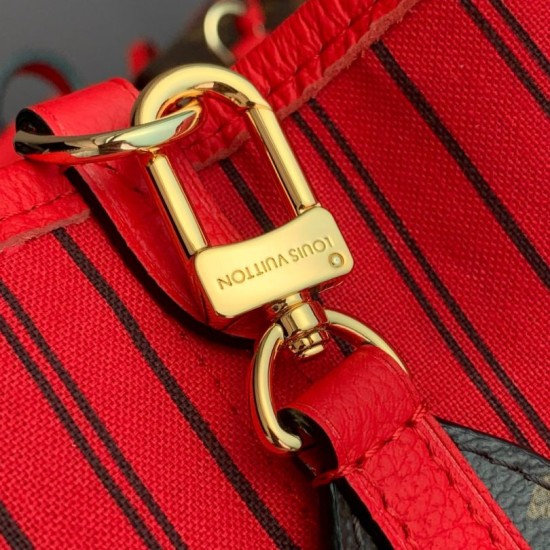Luxury Replica LV Monogram Inside Out Neverfull MM Shoulder Bag M12708 Red Knockoff Mirror Quality Replica LV Monogram Inside Out Neverfull MM Shoulder Bag M12708 Red Clone